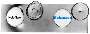 Hougen Holcutters cut hole faster and clean than hole saws